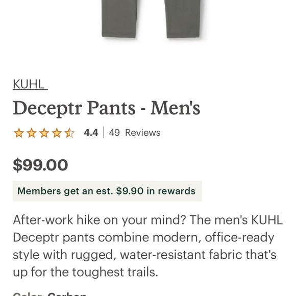 Kuhl Deceptr blue grey hiking pants NWOT 30 x 32 - Picture 1 of 6